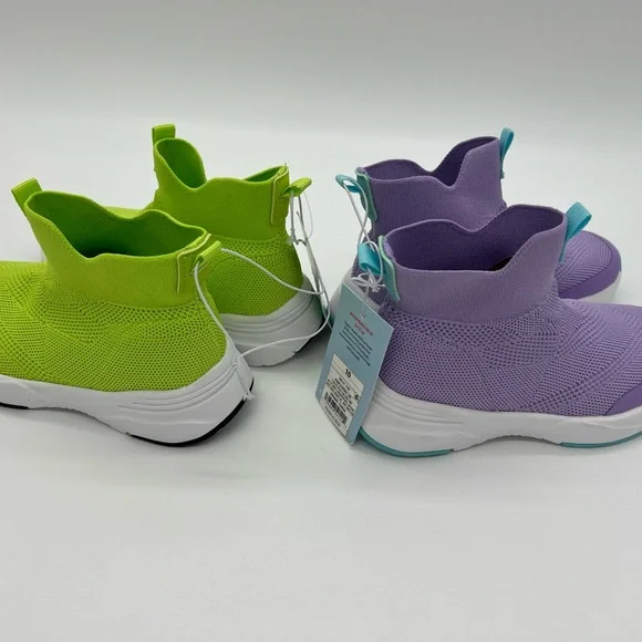 NEW: Toddler Ari Sneakers Lime / Green and Purple Combo Deal- Cat & Jack - Picture 4 of 5